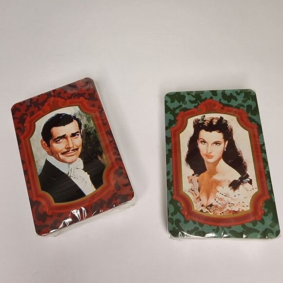 Gone With The Wind Set Of Two Decks Of Playing Cards In Tin Container New 1989 - Picture 4 of 5